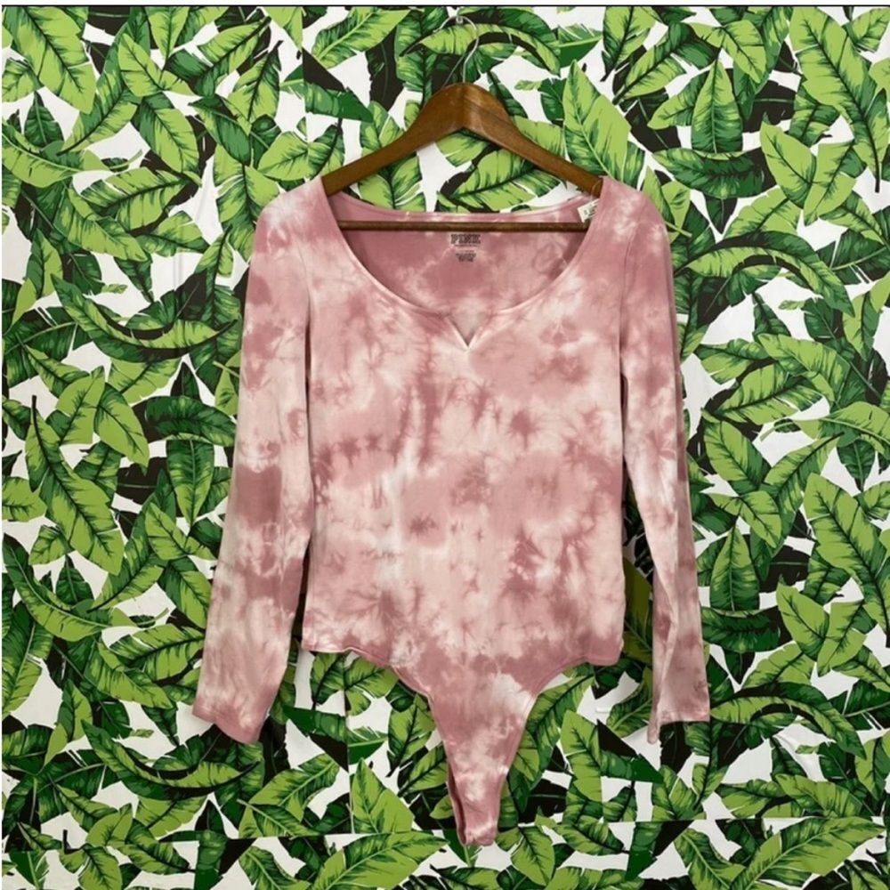 NWT Pink Sweetheart Neckline Tie Dye Bodysuit 383